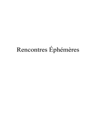 cover image of RENCONTRES ÉPHÉMÈRES